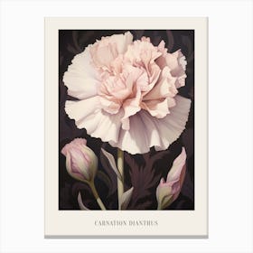 Floral Illustration Carnation Dianthus 2 Poster Canvas Print