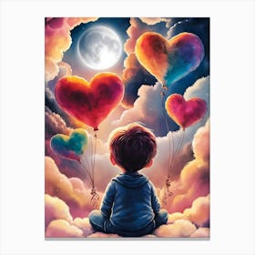 Boy With Balloons Canvas Print