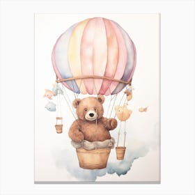 Baby Bear 2 In A Hot Air Balloon Canvas Print