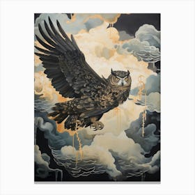 Owl 1 Gold Detail Painting Canvas Print
