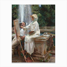 The Fountain, Villa Torlonia, Frascati, Italy, John Singer Sargent Canvas Print