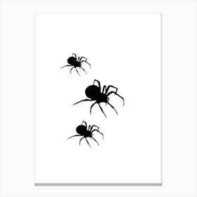 Silhouette Of Spiders Canvas Print