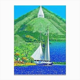 Grenadines Saint Vincent And The Grenadines Pointillism Style Tropical Destination Canvas Print