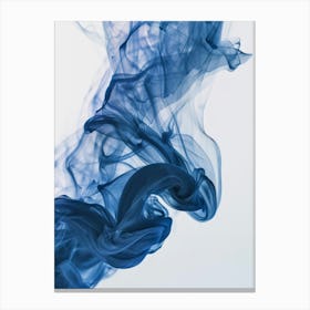 Blue Smoke On White Background Canvas Print