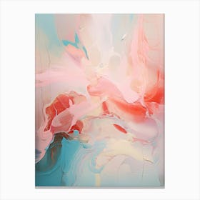 Pink And Teal, Abstract Raw Painting 2 Canvas Print