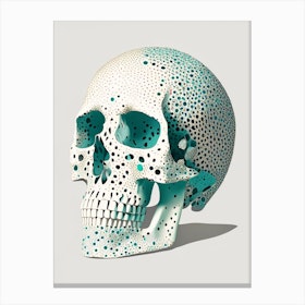 Skull With Terrazzo Patterns 2 Line Drawing Canvas Print
