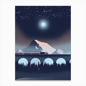 Train In The Night Canvas Print