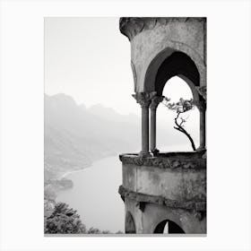 Ravello, Italy,  Black And White Analogue Photography  4 Canvas Print