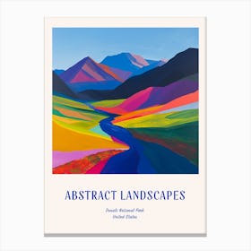 Colourful Abstract Denali National Park Usa 2 Poster Blue Canvas Print