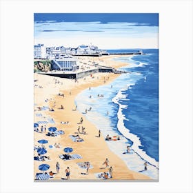 Broadstairs Beach Kent Printmaking 4 Canvas Print