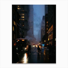 Nyc Street By Night Canvas Print