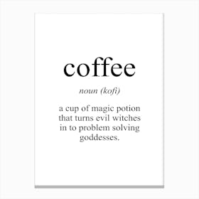 Coffee Meaning Print Canvas Print