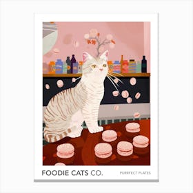 Foodie Cats Co Cat And Macarons 2 Canvas Print