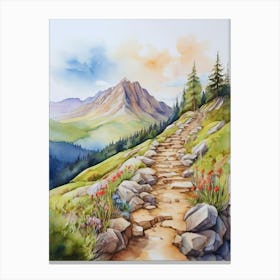 Watercolor Of A Path 1 Canvas Print