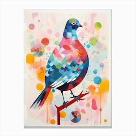 Bird Painting Collage Pigeon 2 Canvas Print