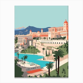 Monaco 1 Travel Illustration Canvas Print