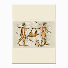 Two Men With A Deer Canvas Print