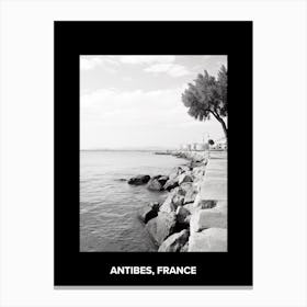 Poster Of Antibes, France, Mediterranean Black And White Photography Analogue 2 Canvas Print