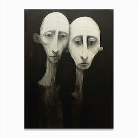 Two Munch Inspired Face D Canvas Print