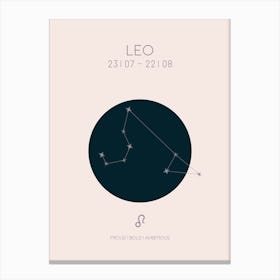 Leo Star Sign In Light Canvas Print
