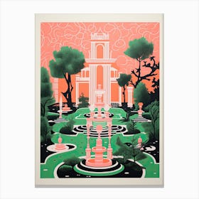 Versailles Gardens Abstract Riso Style 1 Canvas Print