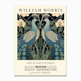 William Morris Print Exhibition Poster Birds Peacocks Print Canvas Print