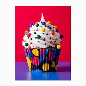 Realistic Photography Dotty Cupcake 1 Canvas Print