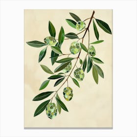 Disco Ball Olive Branch Mosaic Painting Kitchen Canvas Print