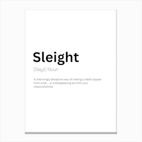 Sleight Definition Meaning Canvas Print