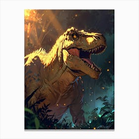 Dinosaur In The Forest 2 Canvas Print