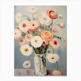 Ranunculus Flower Still Life Painting 3 Dreamy Canvas Print