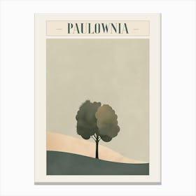 Paulownia Tree Minimal Japandi Illustration 4 Poster Canvas Print