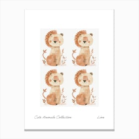 Cute Animals Collection Lion 2 Canvas Print