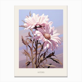 Floral Illustration Asters 2 Poster Canvas Print