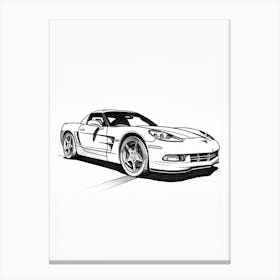 Chevrolet Corvette Line Drawing 1 Canvas Print