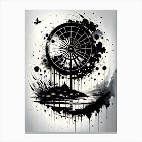 Black And White Abstract Painting Canvas Print