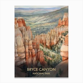 Bryce Canyon National Park Watercolour 4 Canvas Print