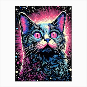 Cosmic Furure, Psychedelic Cats series Canvas Print