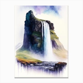 Kirkjufellsfoss, Iceland Water Colour  (3) Canvas Print