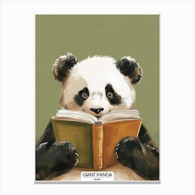 Giant Panda Reading Poster 2 Canvas Print