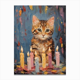 Cat and Candles Canvas Print