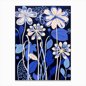 Blue Flower Illustration Agapanthus 2 Canvas Print