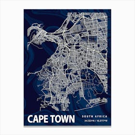 Cape Town Crocus Marble Map Canvas Print