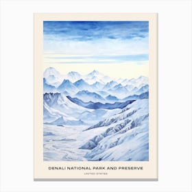 Denali National Park And Preserve United States Of America 3 Poster Canvas Print