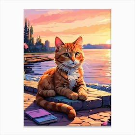 Sunset Cat 1 Canvas Print