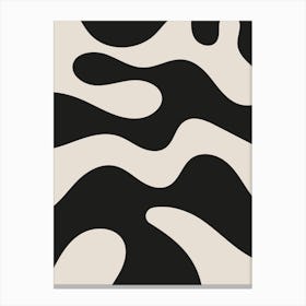 Beige And Black Minimalist Abstract Canvas Print