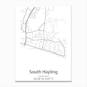 South Hayling,United Kingdom Minimalist Map Stampe su tela