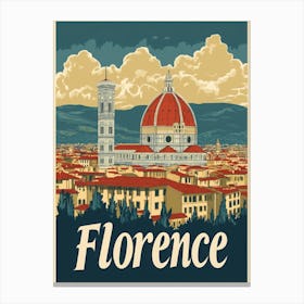 Aihrgdesign A Vintage Travel Poster Of Florence Featuring The 52494011 7d89 4d0c 881b Faddecb7c6f4 2 Canvas Print