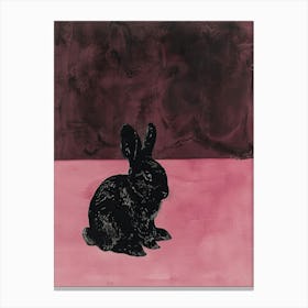 Rabbit On Pink Canvas Print