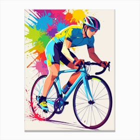 Colorful Cyclist Vector Illustration Canvas Print